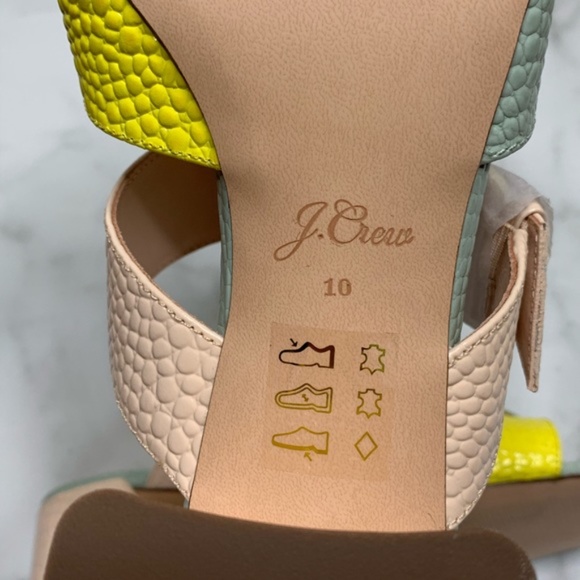 NEW J.Crew Penny pastel croc leather embossed heeled sandals Size 10 - Picture 8 of 8